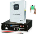 ECO-WORTHY LiFePO4 5,12 kWh 48 V 100 Ah Bluetooth met ondersteunt CANRS485,3U behuizing, serverkast batterij met 3000 W hybride inverter voor zonne-installatie, complete set, fotovoltaïsche