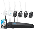 Reolink 4K Beveiligingscamera Systeem Wi-Fi 6, 4x Camera's Buiten Bekabelde 2,4/5 GHz, Persoon/Voertuig/Dier Detectie, Kleuren Nachtzicht, 2-weg Audio, 12CH WiFi NVR met 2TB HDD, RLK12-800WB4