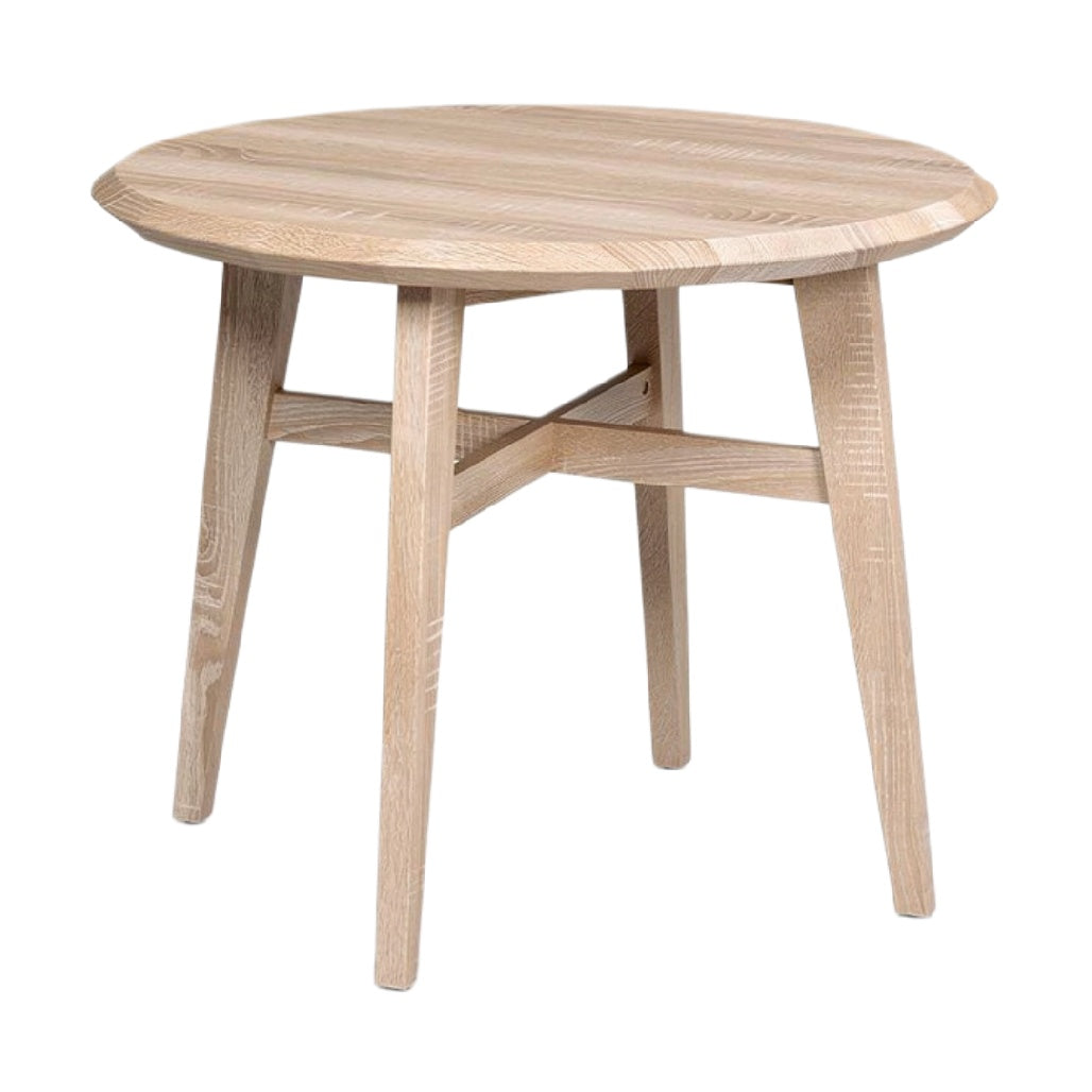 "Ronde Houten Tafel met Licht Eiken Afwerking"