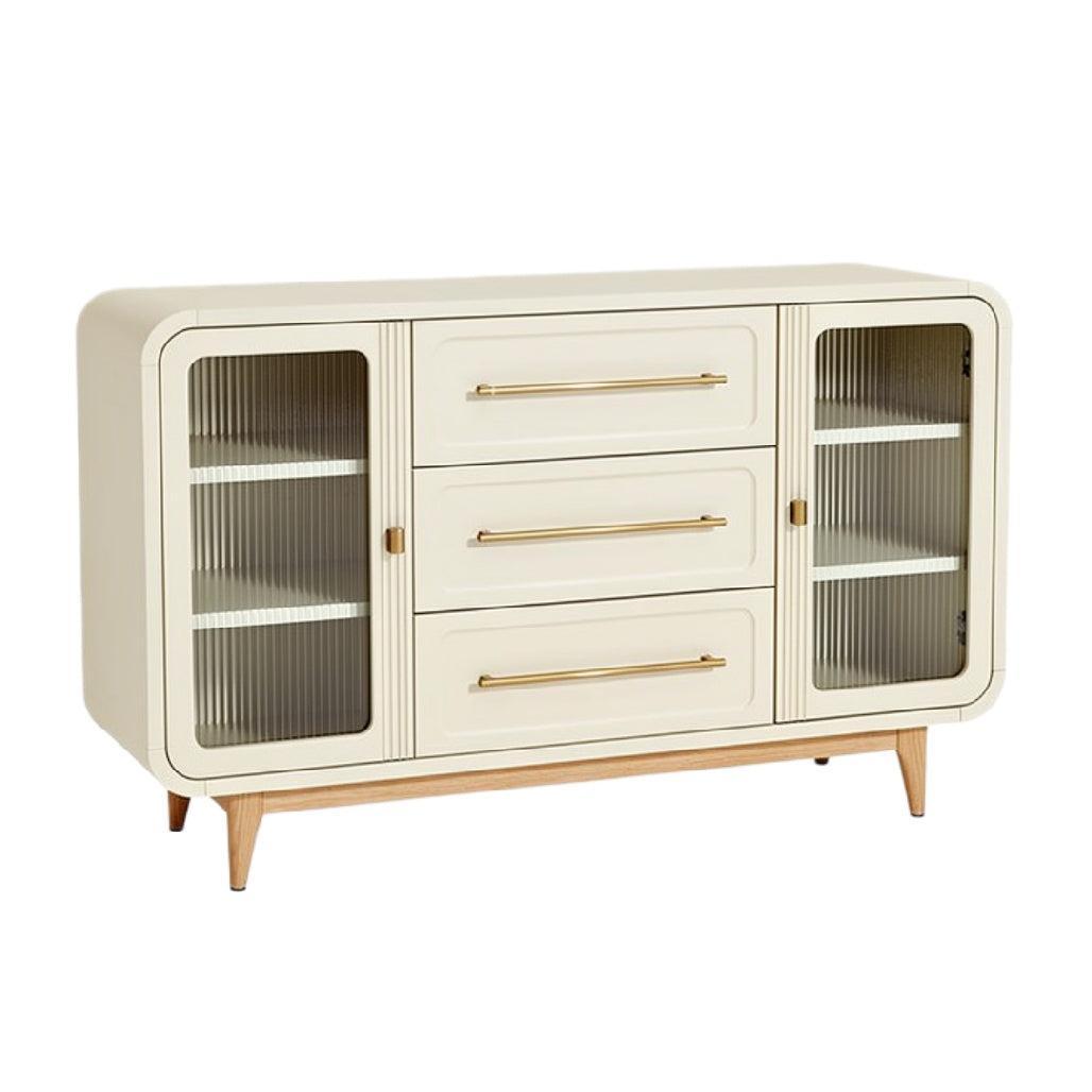 Moderne Kast met Glazen Deuren en Gouden Accenten