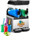 Royal Catering Slush Machine 2 x 12 Liter 230V Slush Puppie Maker Perfecte Slushie Frozen Drink RCSL 2/15 (770W, Ledverlichting, BPA Vrij tot -3°C)