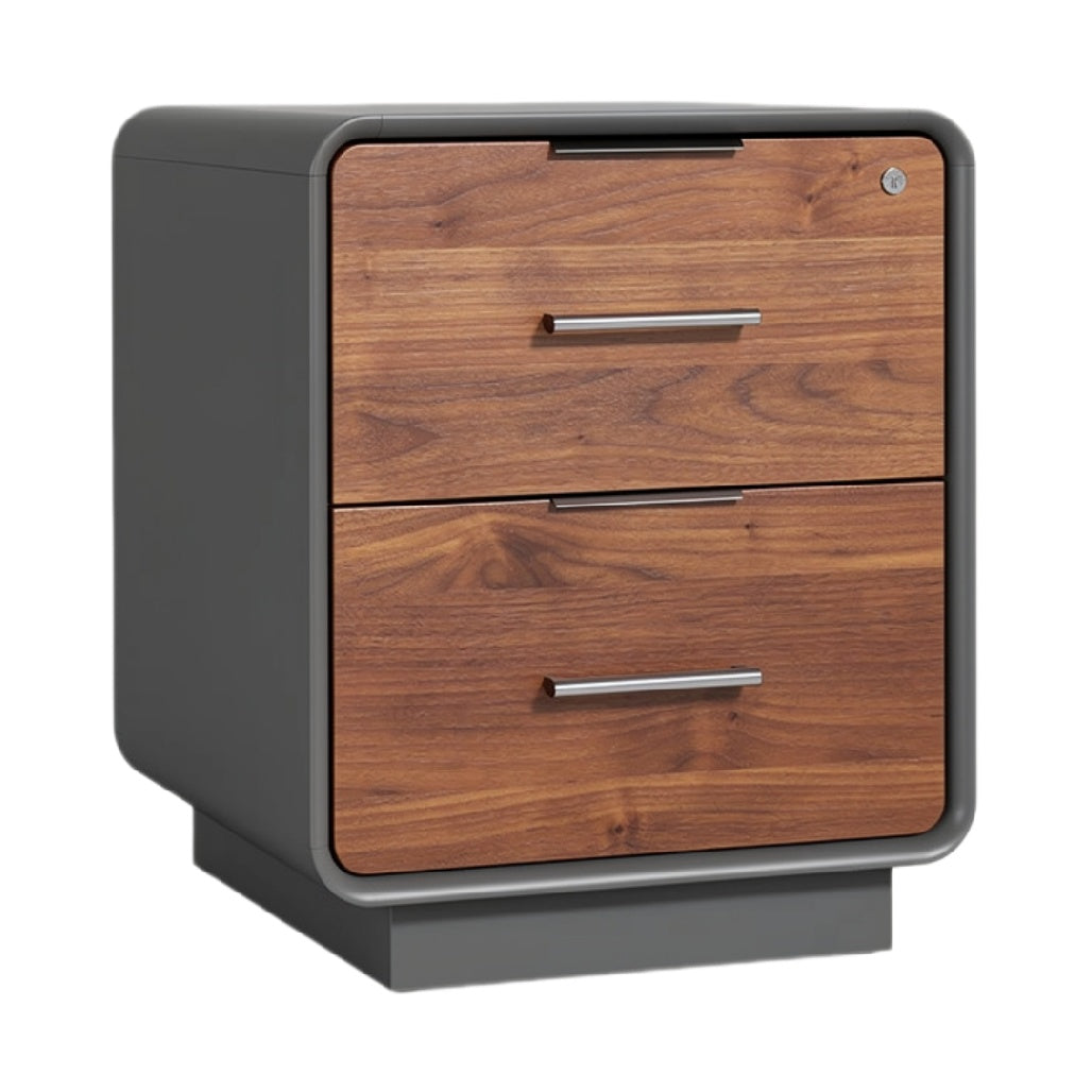 "Moderne Nachtkast met Houten Lades en Minimalistisch Ontwerp"