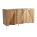 Moderne Dressoir met Houten Fronten en Geometrisch Ontwerp
