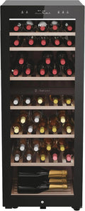Haier HWS42GDAU1 Serie 7 Wijnkoeler, 42 flessen, wifi-connectiviteit, ledlampen en anti-uv-glas, houten planken, 49,7 x 58,5 x 82 cm, zwart(77 bottiglie)