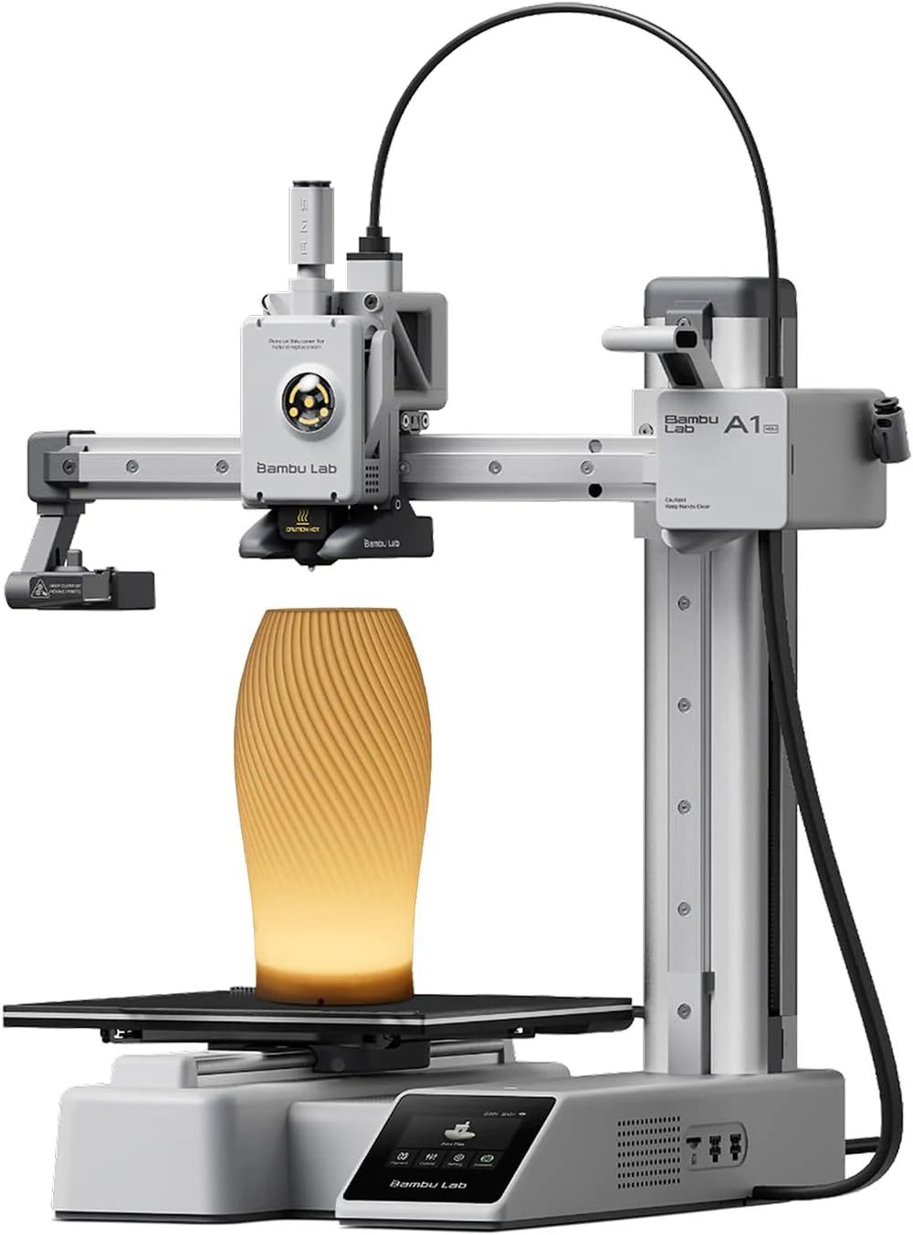 Bambu Lab A1 Mini-3D-printer met ledlampen, opbouw in 20 minuten, voor beginners | 180 x 180 x 180 mm, hoge snelheid en precisie, volautomatische kalibratie, actieve stroomcompensatie, werking ≤ 48 dB