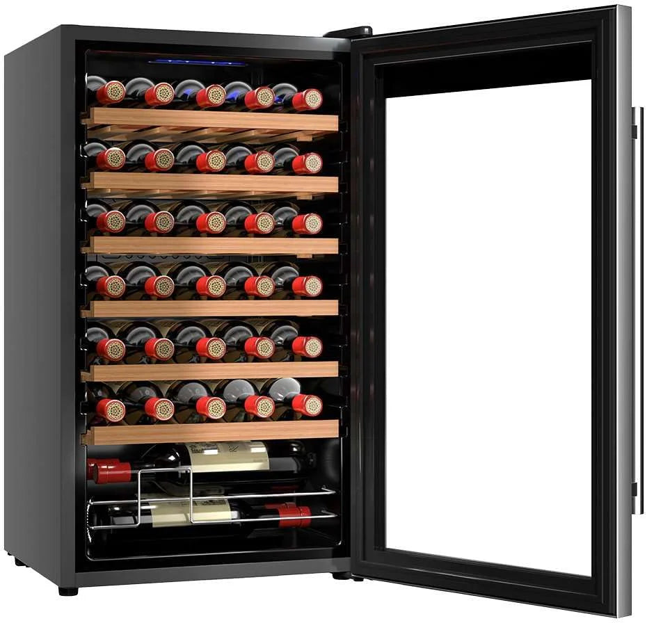Cecotec Bolero Grandsommelier 34030 Wijnkoelkast, 34 flessen, roestvrij staal, compressorkoeling, temperatuur instelbaar van 5 tot 18 °C, touch-bediening, display, led binnen