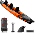 SKINHAWK Prestige Orange kajak set 490 – rubberboot – kano – 490 x 96 cm – kajak voor 3 personen(Set zonder peddel)