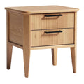 Houten Nachttafel met 2 Lades en Strakke Lijnen