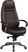 AMSTYLE bureaustoel AUSTIN lederen zwarte bureaustoel 120KG Executive stoel hoge rug met hoofdsteun X-XL(Bruin)