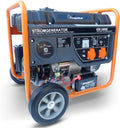 KnappWulf Generator Stroomgenerator KW3400E Stroomaggregaat Noodstroomaggregaat 3000W met elektrische starter incl. batterij 2x230V, 1x12V, oliegebrekbeveiliging AVR Industriële kunststoftank 15L
