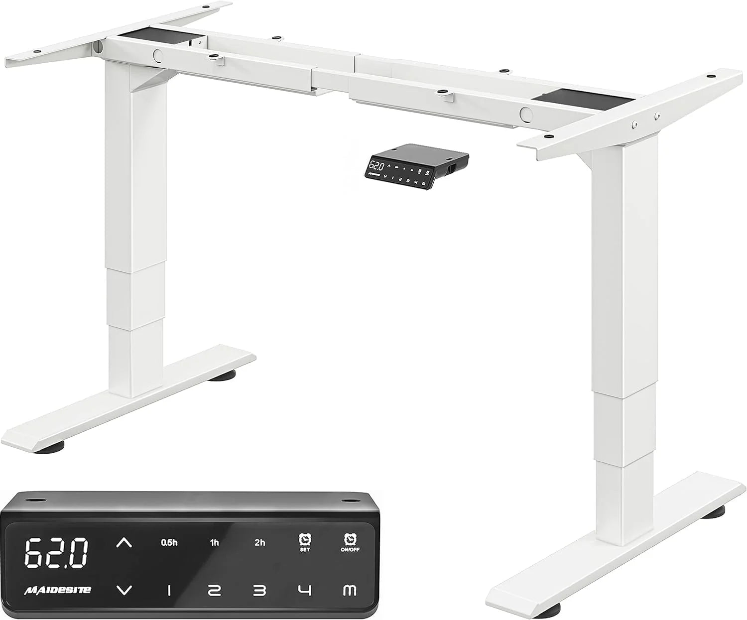 Maidesite in Hoogte Verstelbaar Elektrisch Bureau in Hoogte Verstelbaar Tafelframe,Geschikt voor Alle Gangbare Tafelbladen,3-Podium Hefbenen(Zwart)(Wit)