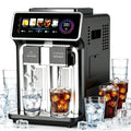 Slimme ijsblokjesmachine met touchscreen, 3-in-1 ijs-, slush- en koudwatermachine, 15 kg ijs per dag, slush in 30 seconden en koud water in 3 seconden voor feesten, keukens