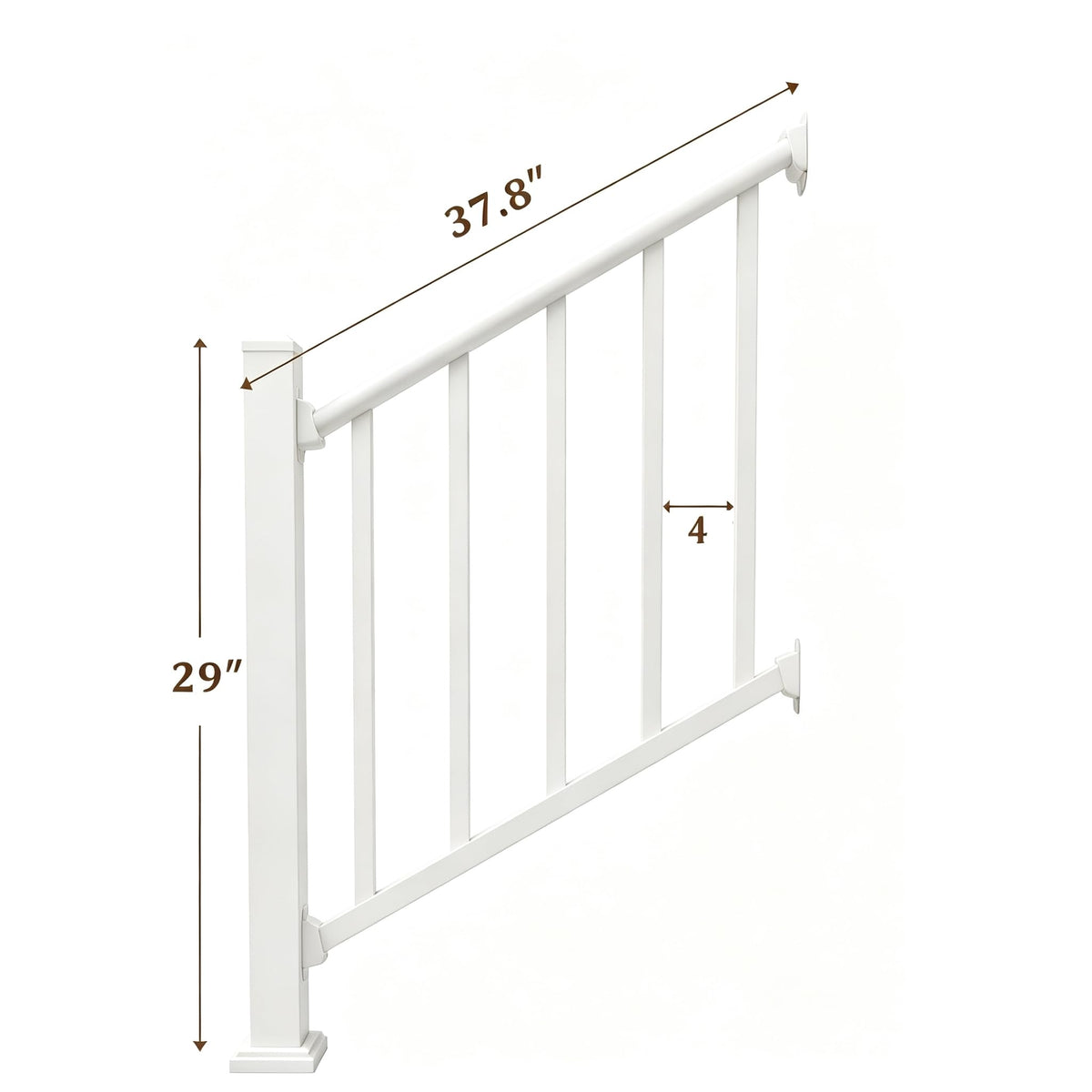 5FT White Deck Railing Kit for Deck, Porch, Patio & Balcony