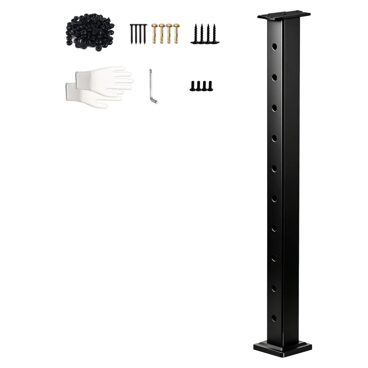 12FT-20FT Cable Railing System Post Kit with Handrail - 4PC 36" Level Posts