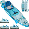 iTAOSTAR Adventure 365 x 88/99 cm extra breed paddleboard met zitting, One-Stop-premium SUP-board-accessoires, op maat gemaakte 5 vinnen, stabiele opblaasbare stand-up paddleboards voor jongeren en(A02FP-Adv Waterblauw met zitting)