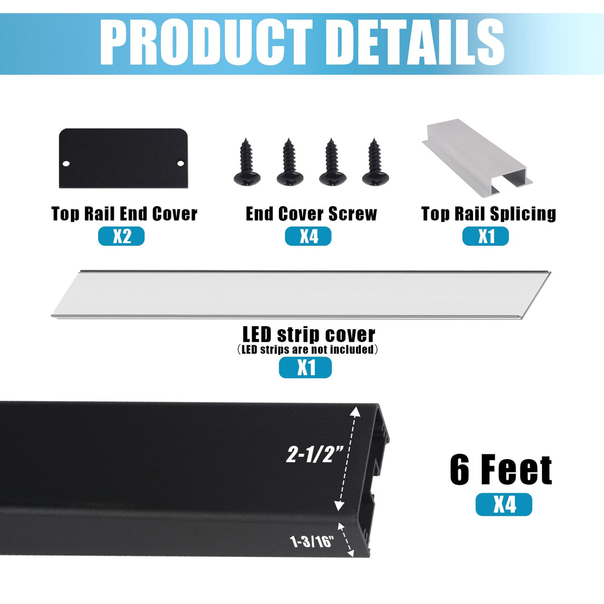 15FT 42" Complete Black Cable Railing Post Kit 4 line Post Kit -Cable Railing System for Deck Easy DIY (No Handrail)
