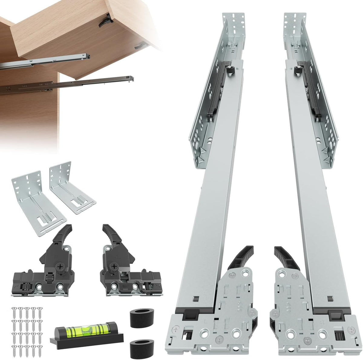 5Pair(10Pack) 21 Inch Undermount Drawer Slides with Rear Mount Bracket