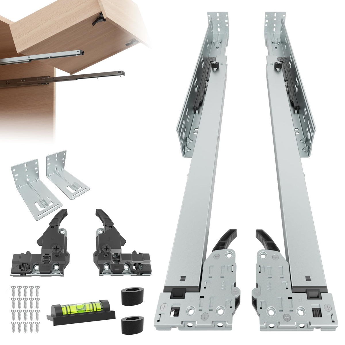 5Pair(10Pack) 21 Inch Undermount Drawer Slides with Rear Mount Bracket