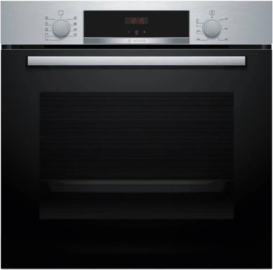 Bosch - Multifunctionele oven, serie 4, 60 cm breedte, reinigingsassistent met water, 3D hotair, staal, HBA514ES3