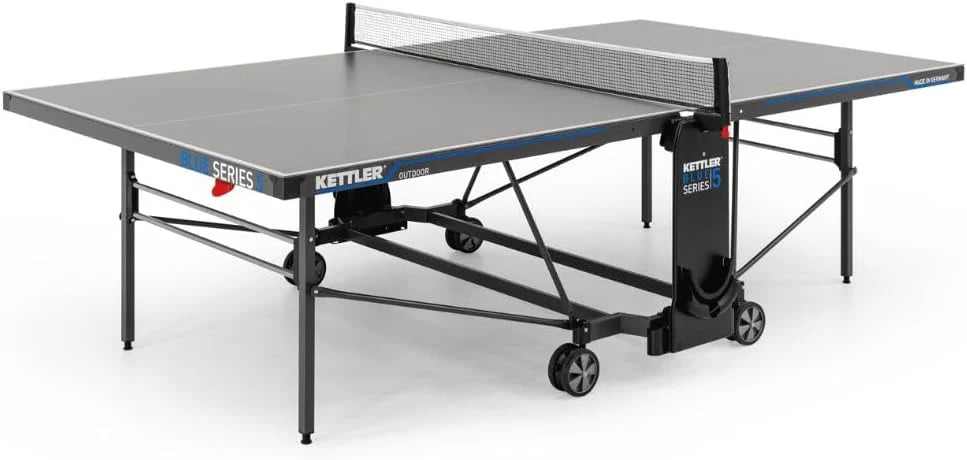 KETTLER K5, professionele outdoor tafeltennistafel, wedstrijdkwaliteit, robuust 5mm melamineharsblad met krasbestendige deklaag, weerbestendig, opklapbaar, TÜV gekeurd, Made in Germany