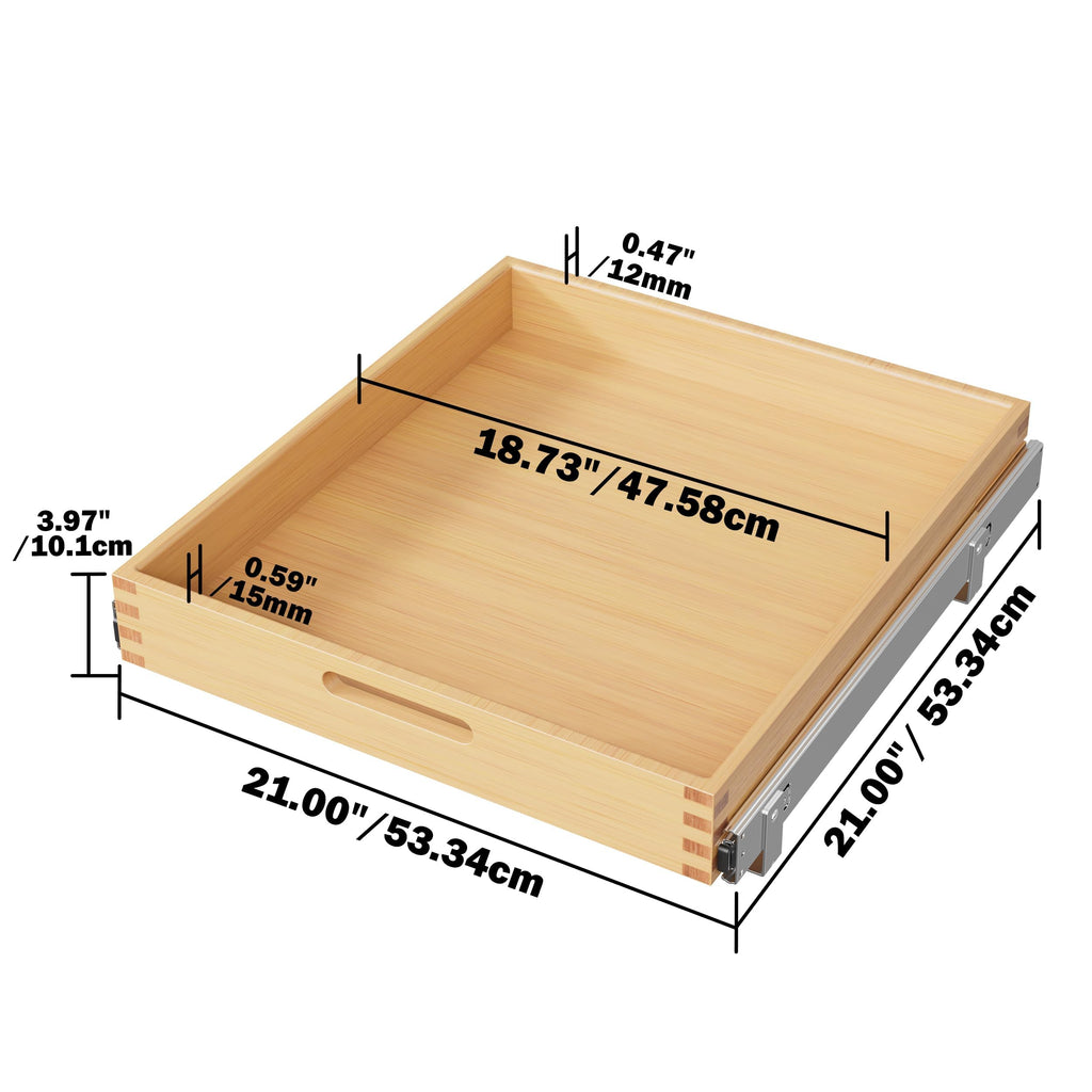 2 Tier Pull Out Drawers for Cabinets 18"W x 21"D, Farmeless&Farme