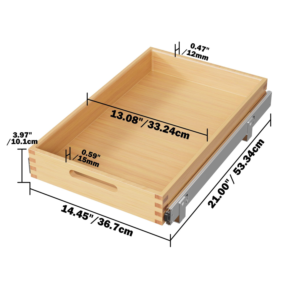 2 Tier Pull Out Drawers for Cabinets 18"W x 21"D, Farmeless&Farme