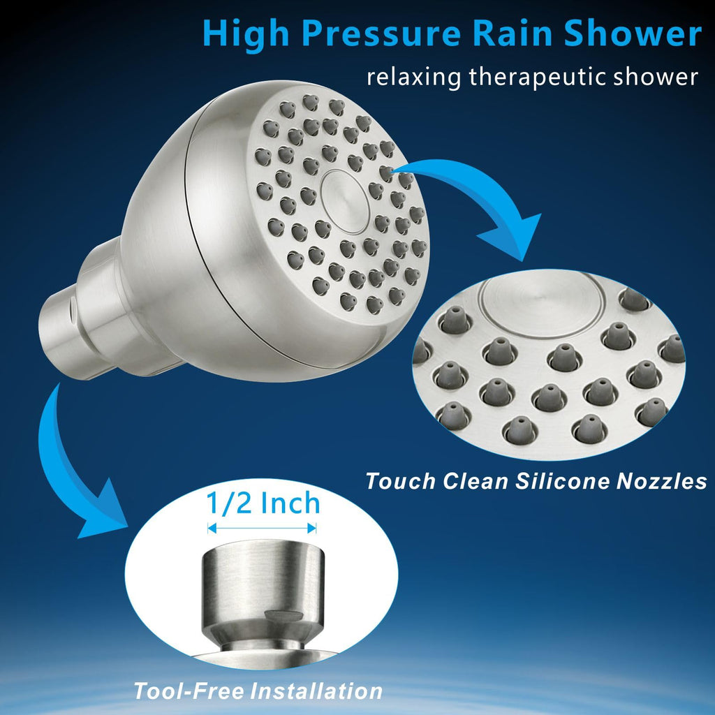 10 Pack High Pressure Shower Head - Powerful Bathroom Pressure Boosting Showerhead - Perfect Universal Replacement for Rain Shower Heads(Chrome)