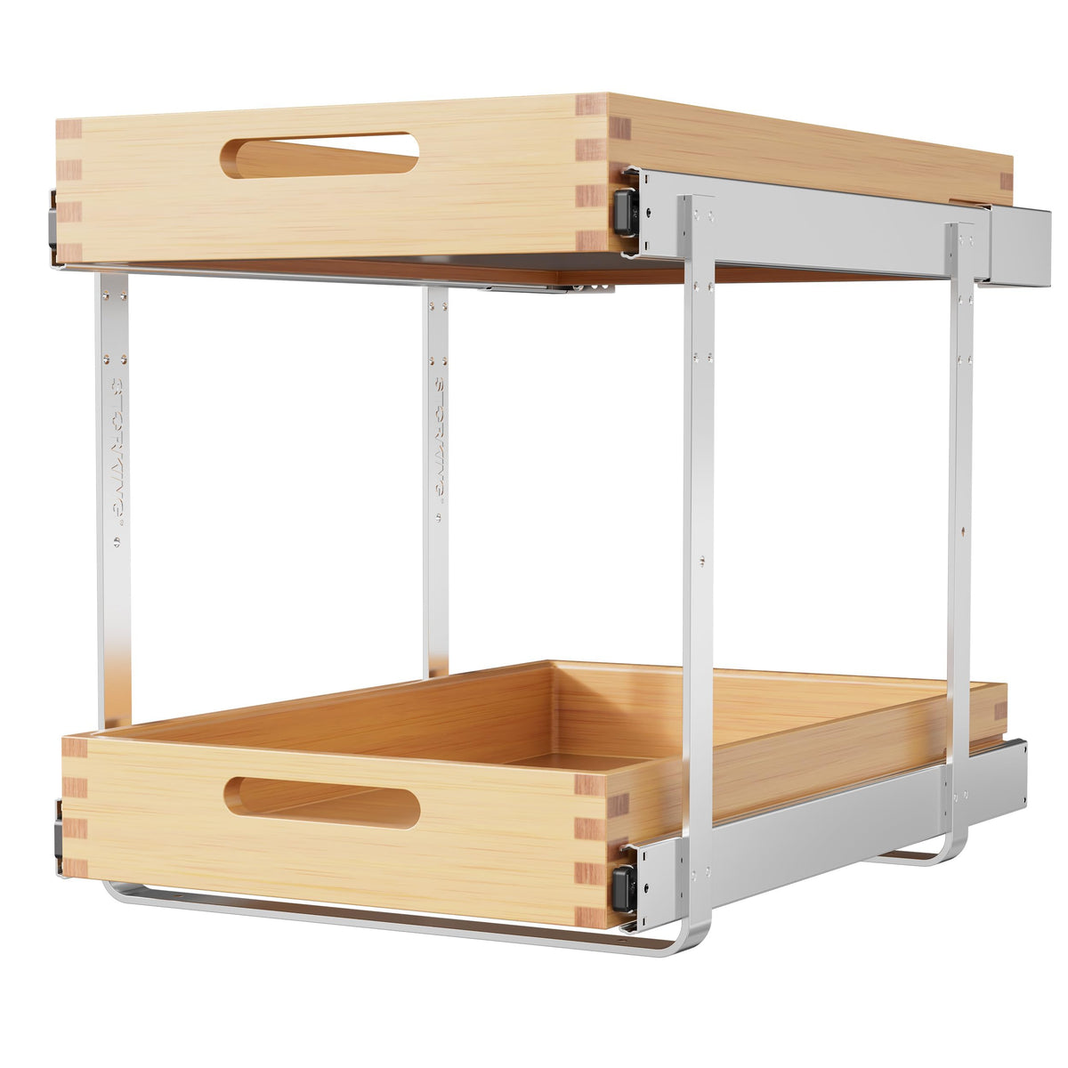 2 Tier Pull Out Drawers for Cabinets 18"W x 21"D, Farmeless&Farme