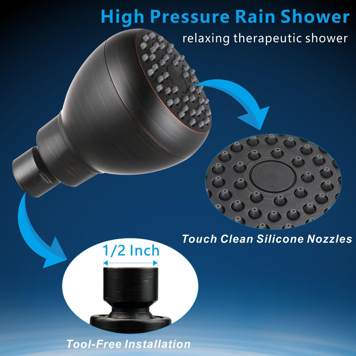 10 Pack High Pressure Shower Head - Powerful Bathroom Pressure Boosting Showerhead - Perfect Universal Replacement for Rain Shower Heads(Chrome)