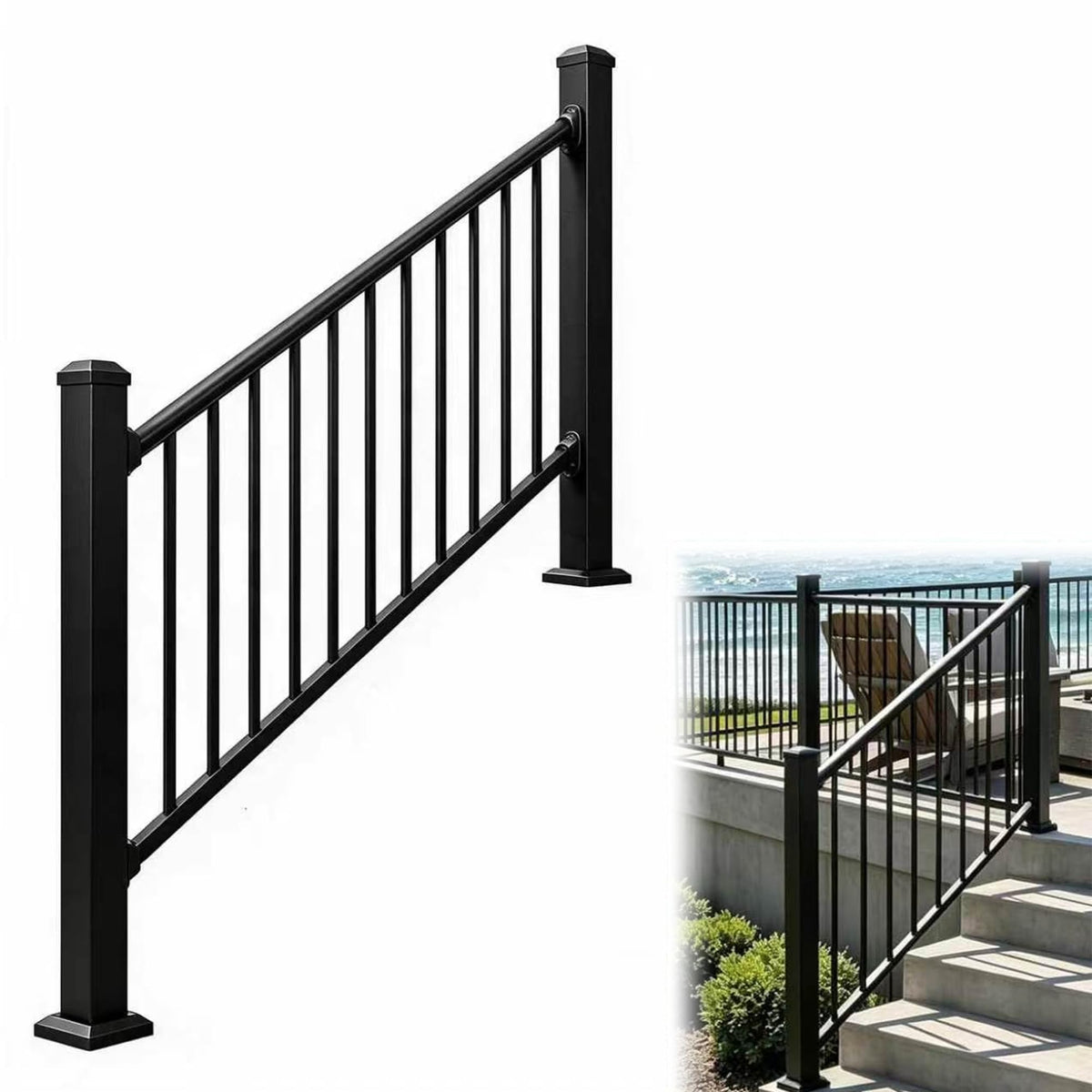 2ft Deck Railing Kit for Deck, Porch, Patio, Balcony