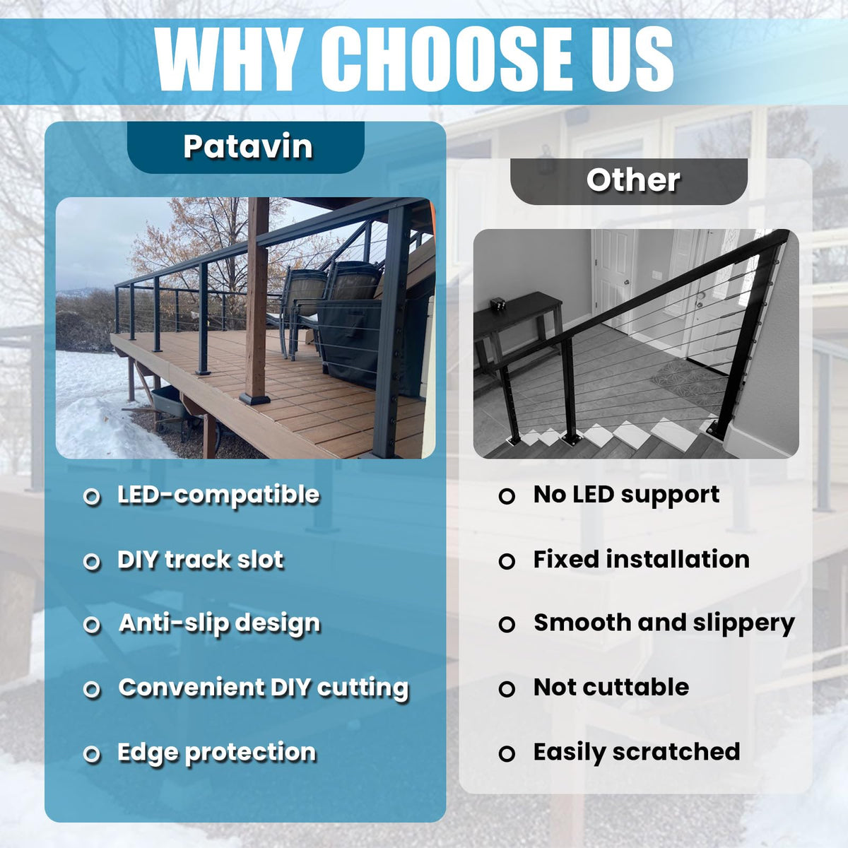 15FT 42" Complete Black Cable Railing Post Kit 4 line Post Kit -Cable Railing System for Deck Easy DIY (No Handrail)