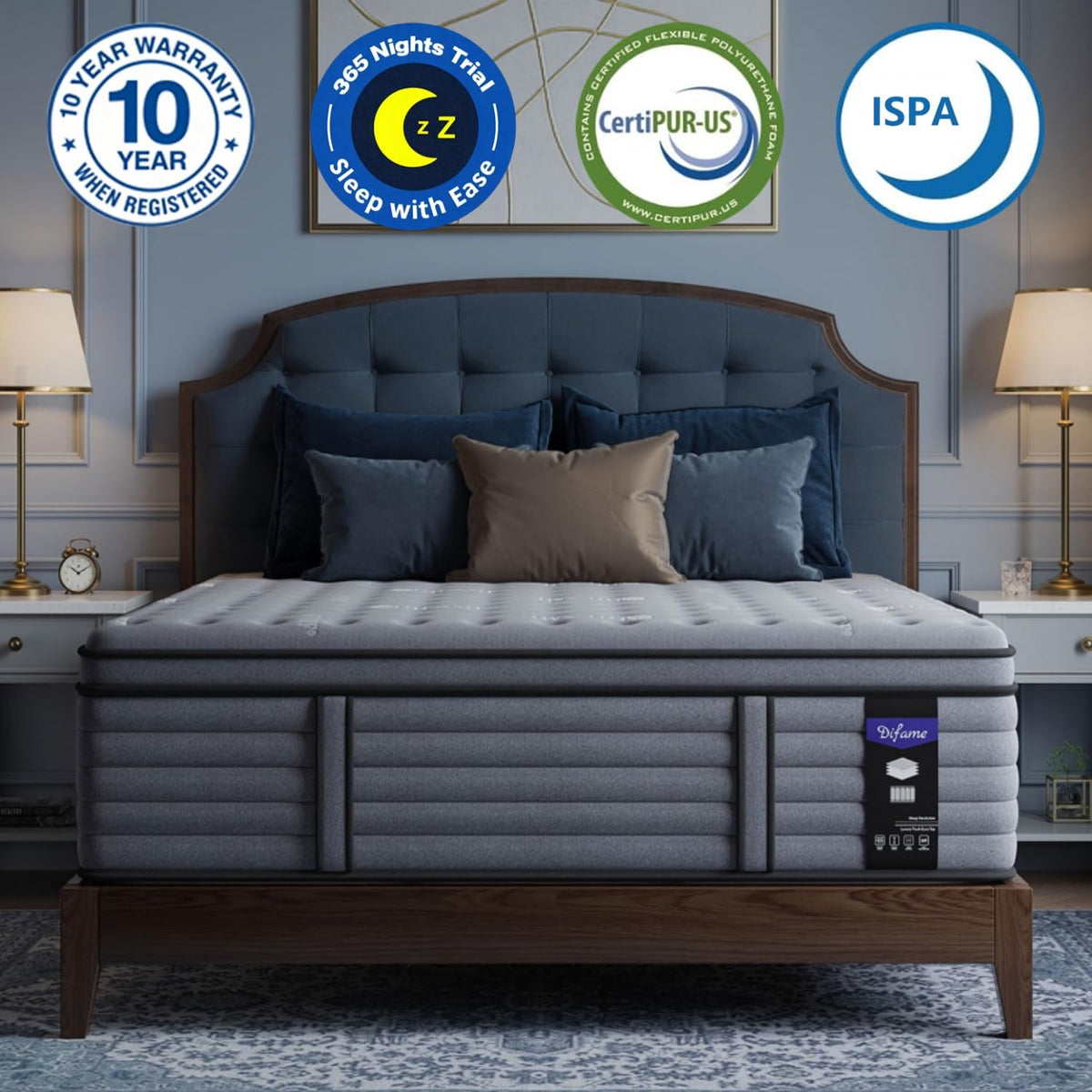 (Luxury Hotel) 12 Inch Hybrid Twin XL Size Mattress in a Box, Firm Feel