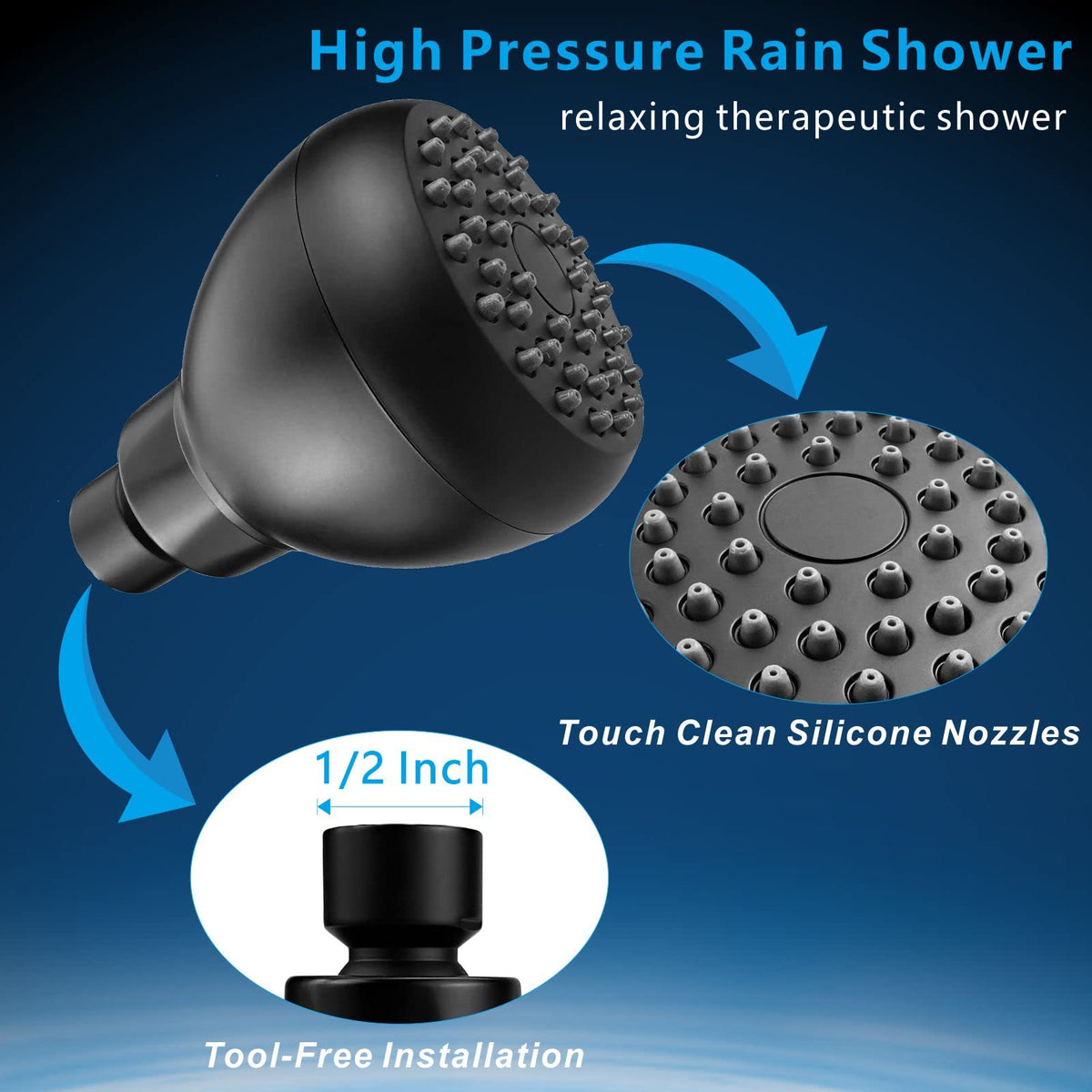 10 Pack High Pressure Shower Head - Powerful Bathroom Pressure Boosting Showerhead - Perfect Universal Replacement for Rain Shower Heads(Chrome)