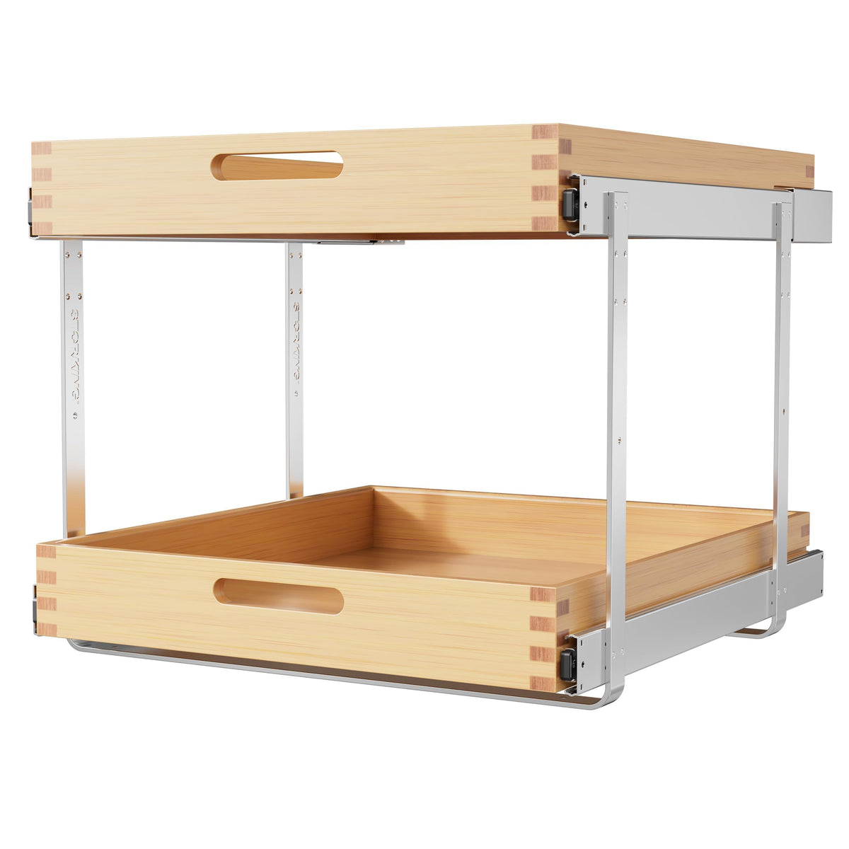 2 Tier Pull Out Drawers for Cabinets 18"W x 21"D, Farmeless&Farme