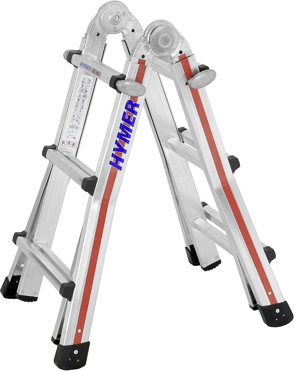 Hymer Telescoopladder TELESTEP 4x3 (10 sporten, aanleladder, staande ladder, in hoogte verstelbaar 25 cm stappen) 804212