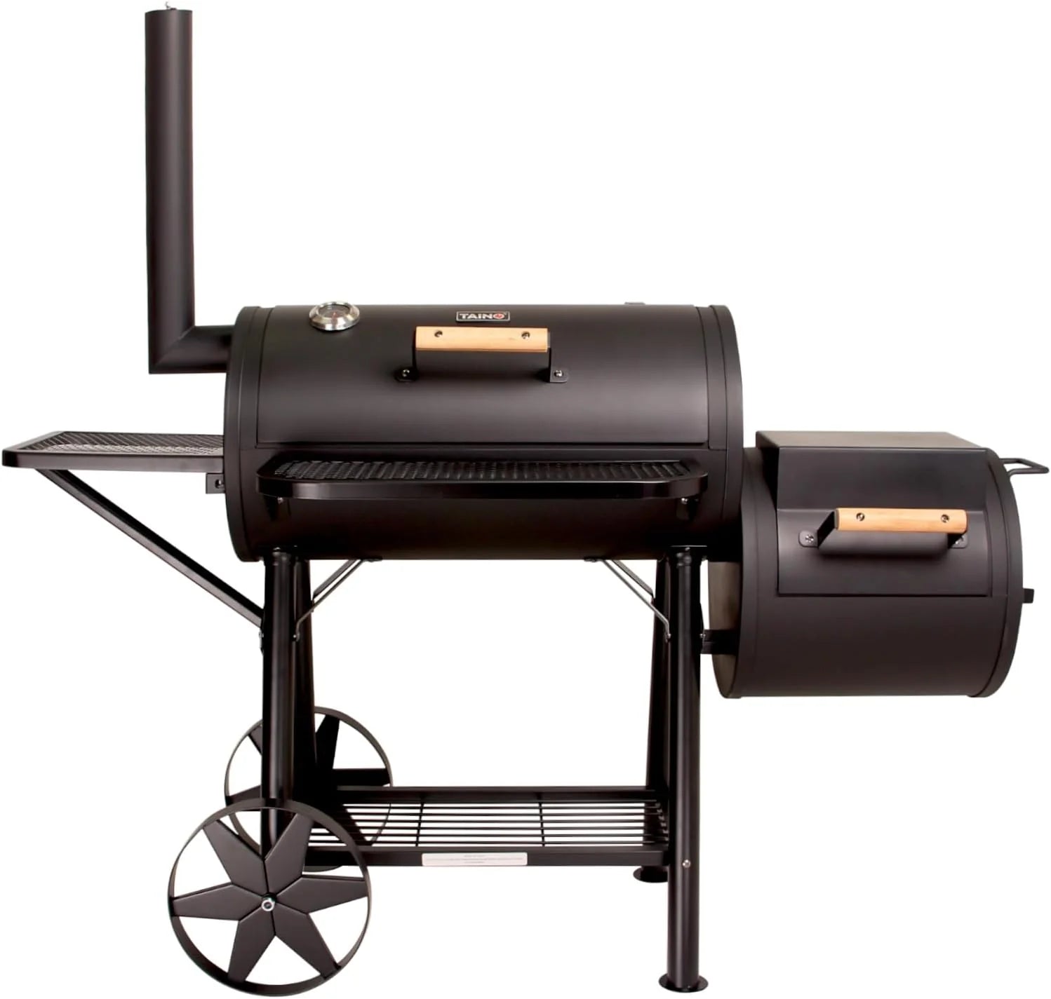 TAINO Yuma XXL 90 kg professionele rookoven, massieve rookoven, houtskool, zwart, 3,5 mm staal(Large)