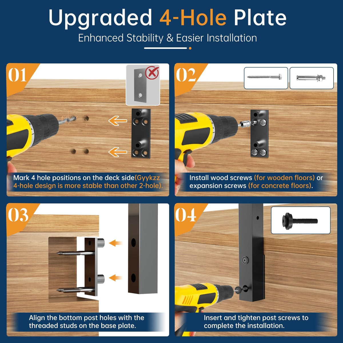 36" All Black Side Mount Stair Cable Railing Post Kits, 3 Pack Space-Saving Fascia Mount Stair Railing System Includes Side Mount Posts, 167FT Cable, 20 Swageless Patent Tensioner (No Handrail)