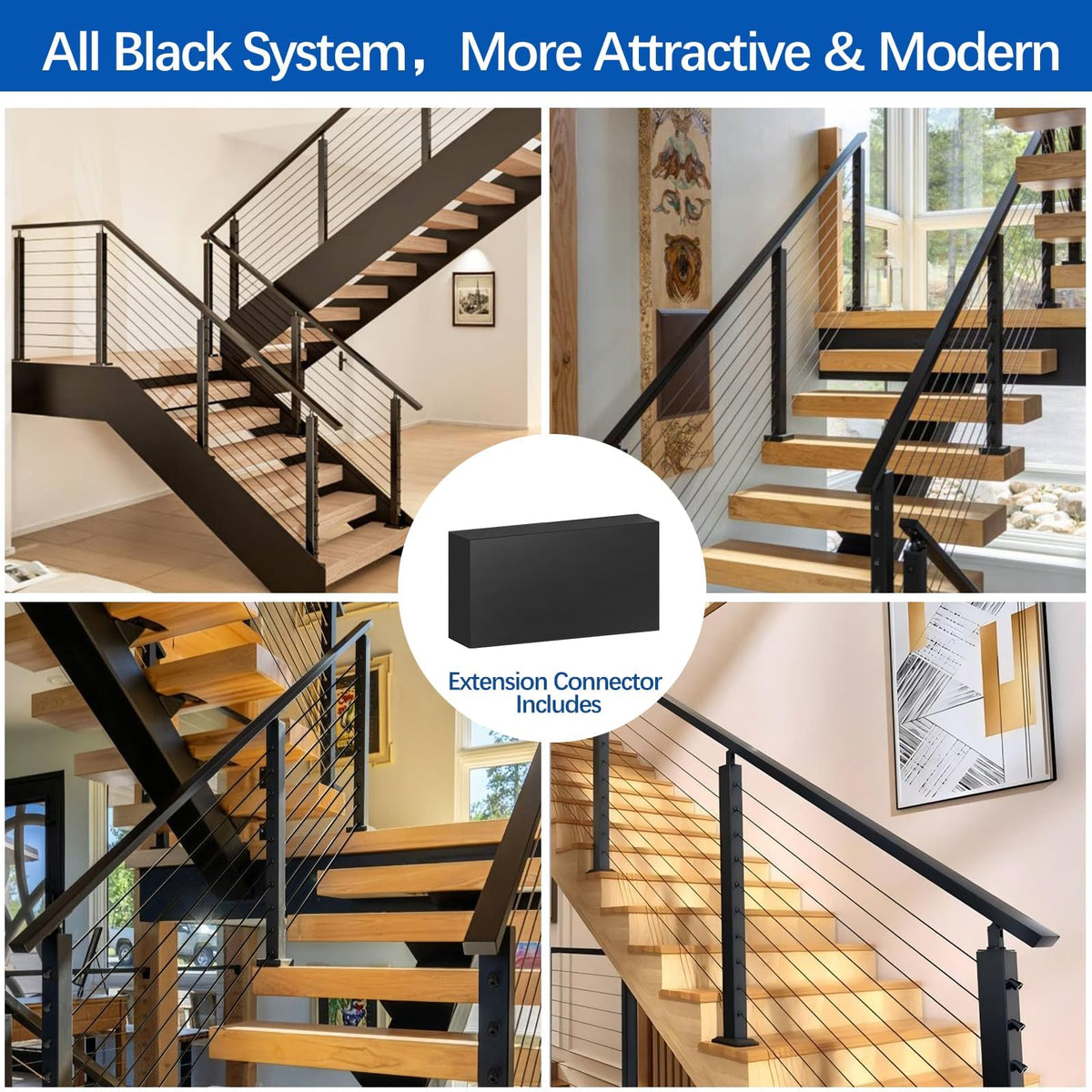 2ft-4ft Modular 36in Cable Railing System for Deck with Handrail