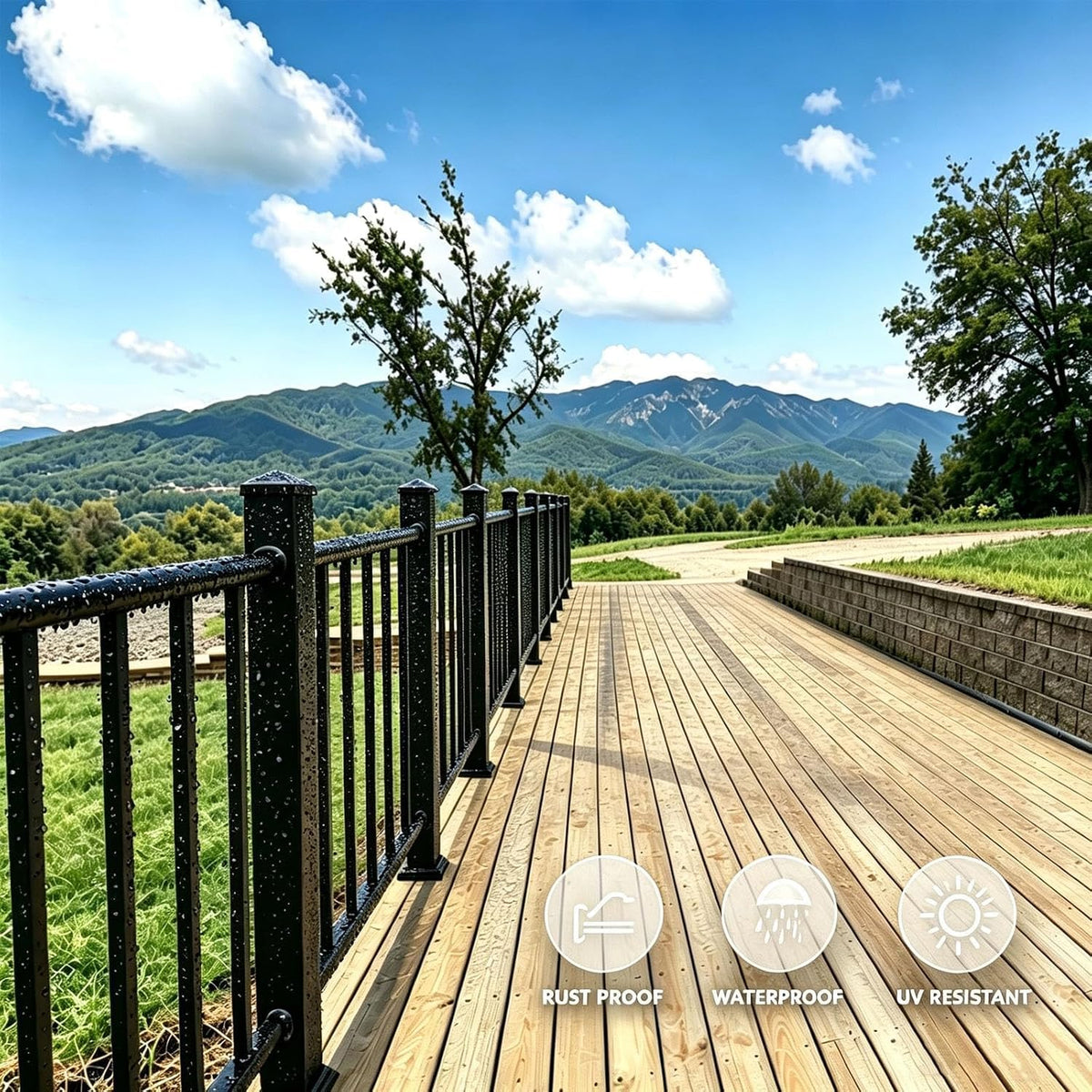 2ft Deck Railing Kit for Deck, Porch, Patio, Balcony