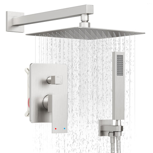10" Rain Shower System with Handheld & Valve, Matte Black