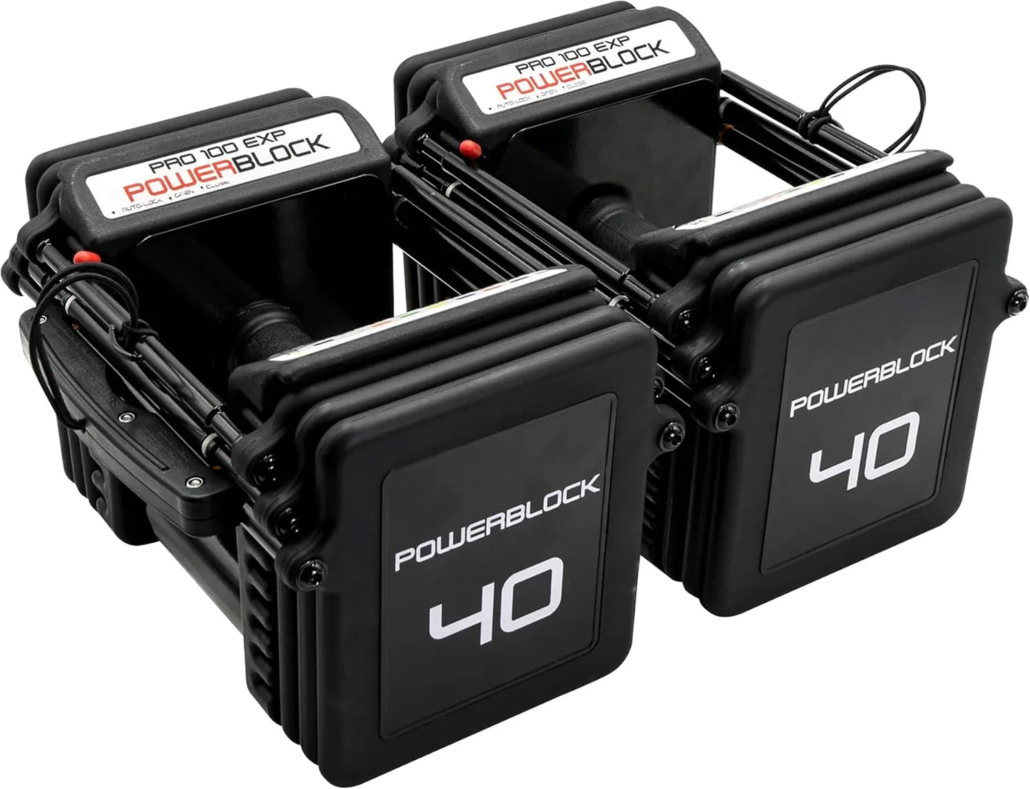 POWERBLOCK Pro 100 EXP Stage 1 - Verstelbare halterset - 1 tot 18 kg per halter - Robuuste stalen constructie, uitbreidbaar met uitbreidingskits - Geschikt voor intensief gebruik