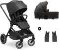 hauck Move N Care Kinderwagen, Mocha - Omkeerbare Buggy Vanaf Geboorte, All-Terrain Wielen, Verstelbare Duwstang, Compact Inklapbaar, Inclusief Adapter voor Autostoelen, Tot 22 kg(Move N Care Set, Black)