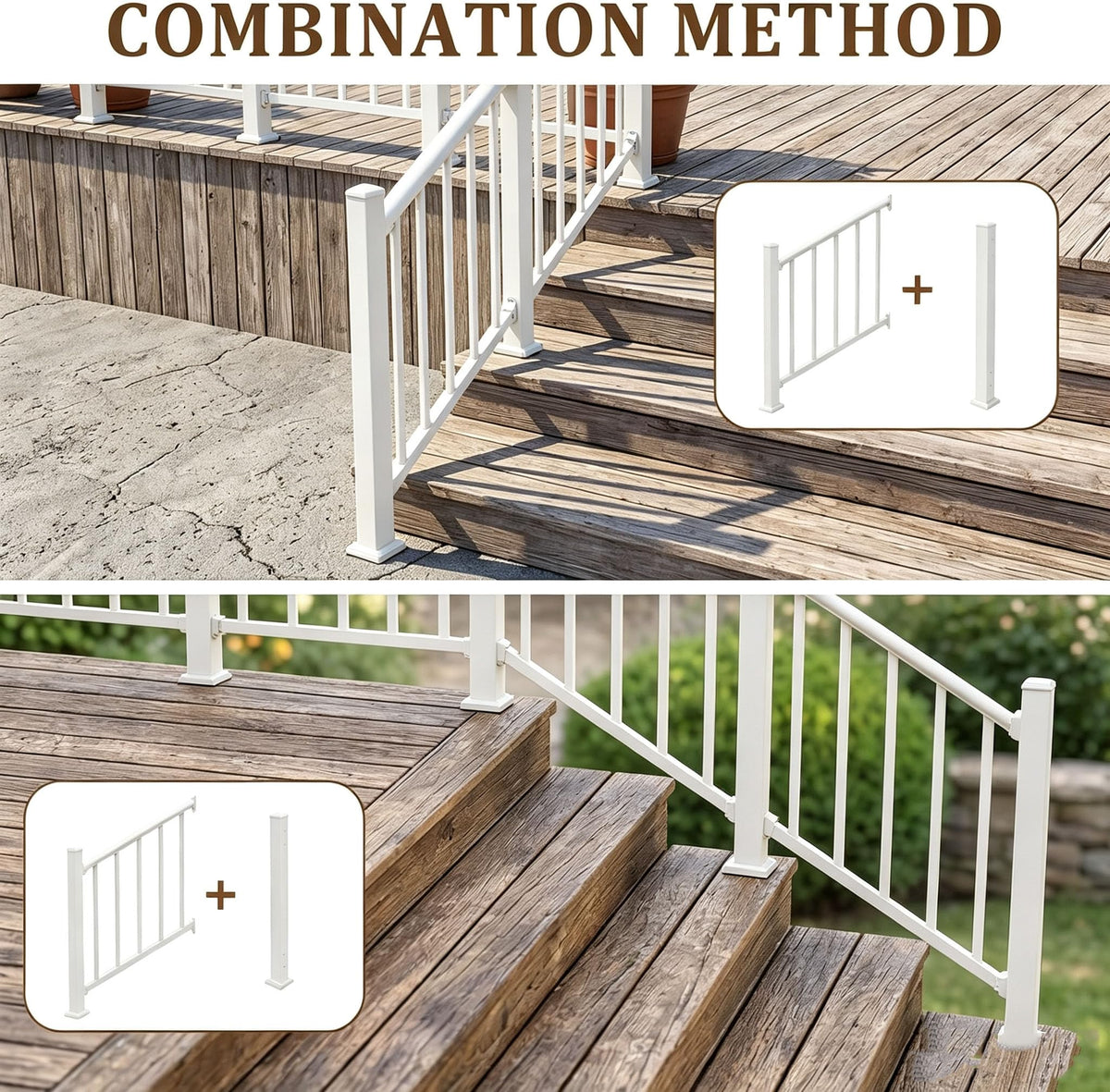 5FT White Deck Railing Kit for Deck, Porch, Patio & Balcony