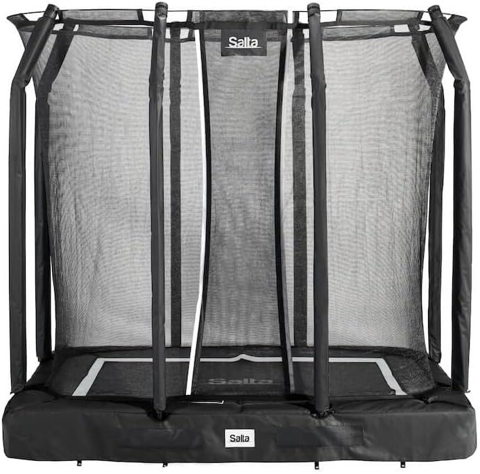 Salta Premium Ground Grondtrampoline met veiligheidsnet, rechthoekig, 214 x 153 cm/305 x 214 cm/366 x 244 cm, groen/zwart(153/Zwart)