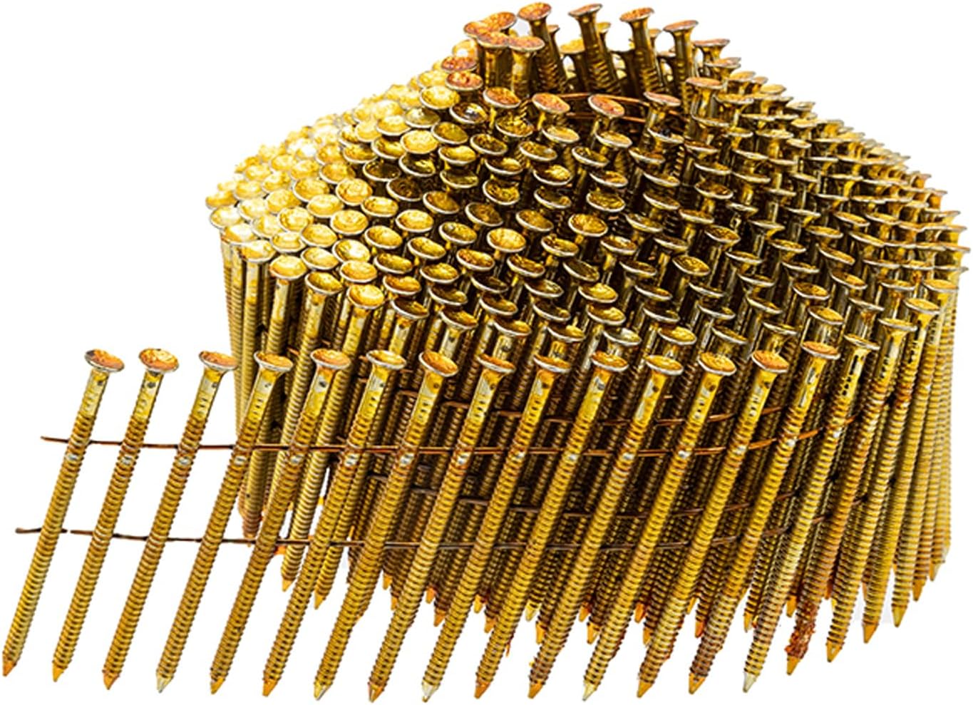 Coilspijkers - 2,5 x 65 mm, 3.000 stuks, kleine verpakking, ringnagels voor pneumatische nagels, ring/roestvrij staal/lenskop, voor bijna alle merken van tackers(Gips/Fermacell/2,1x38mm)