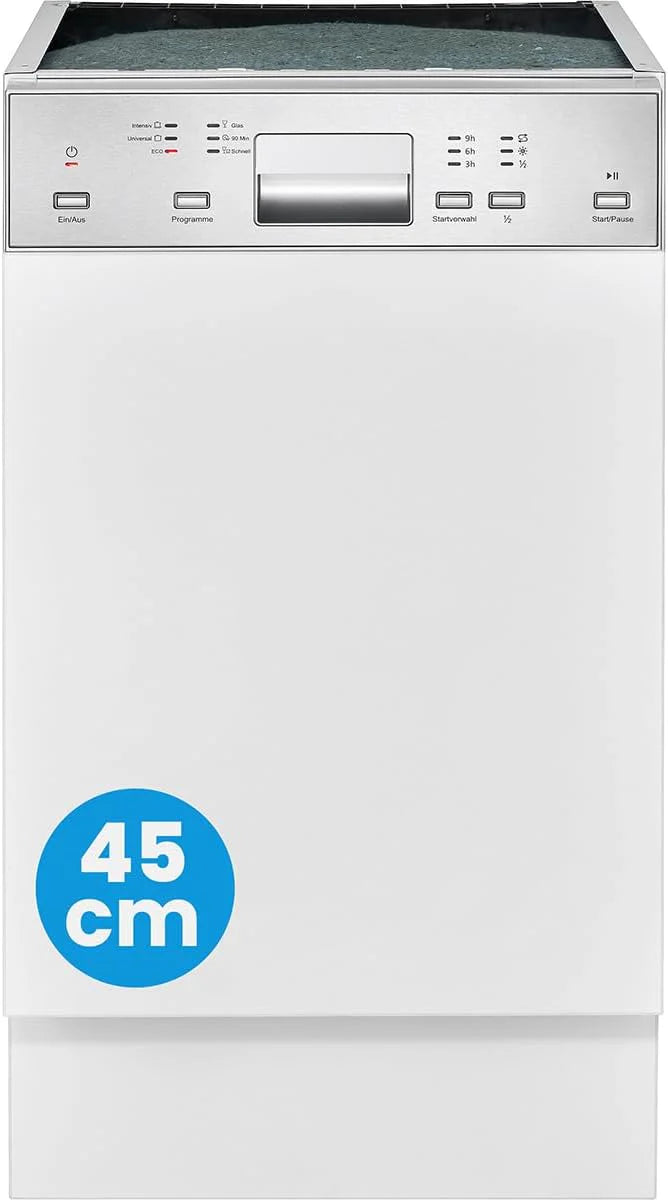 Bomann® 45 cm half-inbouw vaatwasser, zeer stil, 45 cm vaatwasser met automatische deuropening, incl. Aquastop, Reinigingstemperaturen: 40°-65°C, 6 programma's, Vaatwasser - GSPE 7422 TI(Model 2025)