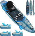 iTAOSTAR Lead Opblaasbaar stand-up paddleboard, 335 cm x 83 cm / 365 cm x 88 cm, premium SUP-boardset, ultrastabiel paddleboard voor volwassenen en jongeren, voor alle vaardigheden, voor meren en zee(L01EP-zwart en zilver)