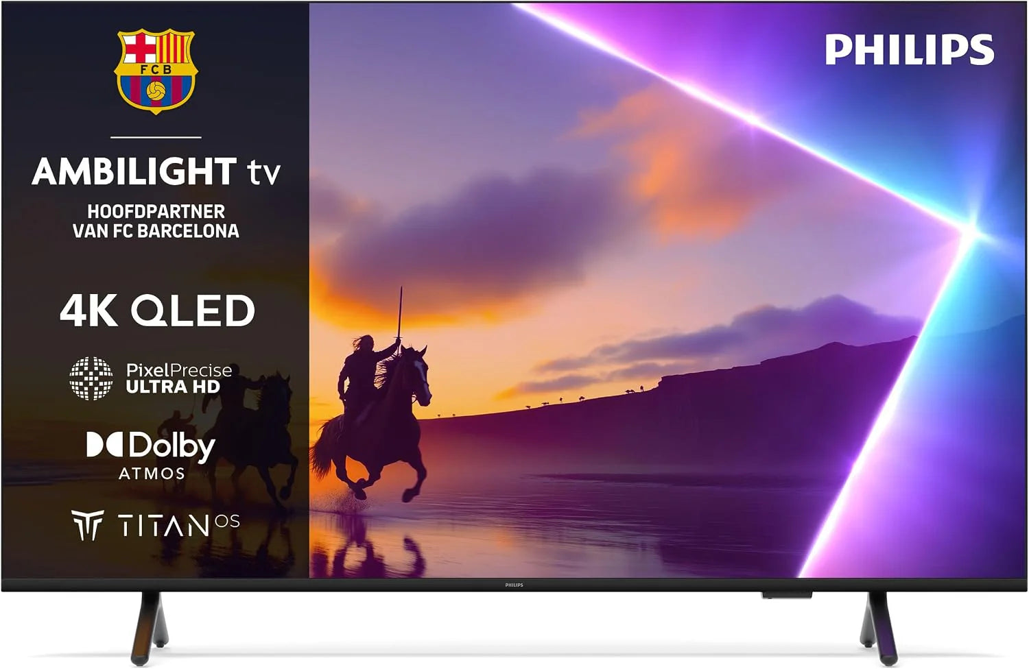 Philips Ambilight 43PUS8500 4K LED Smart TV - 43 inch display met Pixel Precise Ultra HD platform, Titan OS en Dolby Atmos-geluid, compatibel met Alexa en Google spraakassistent