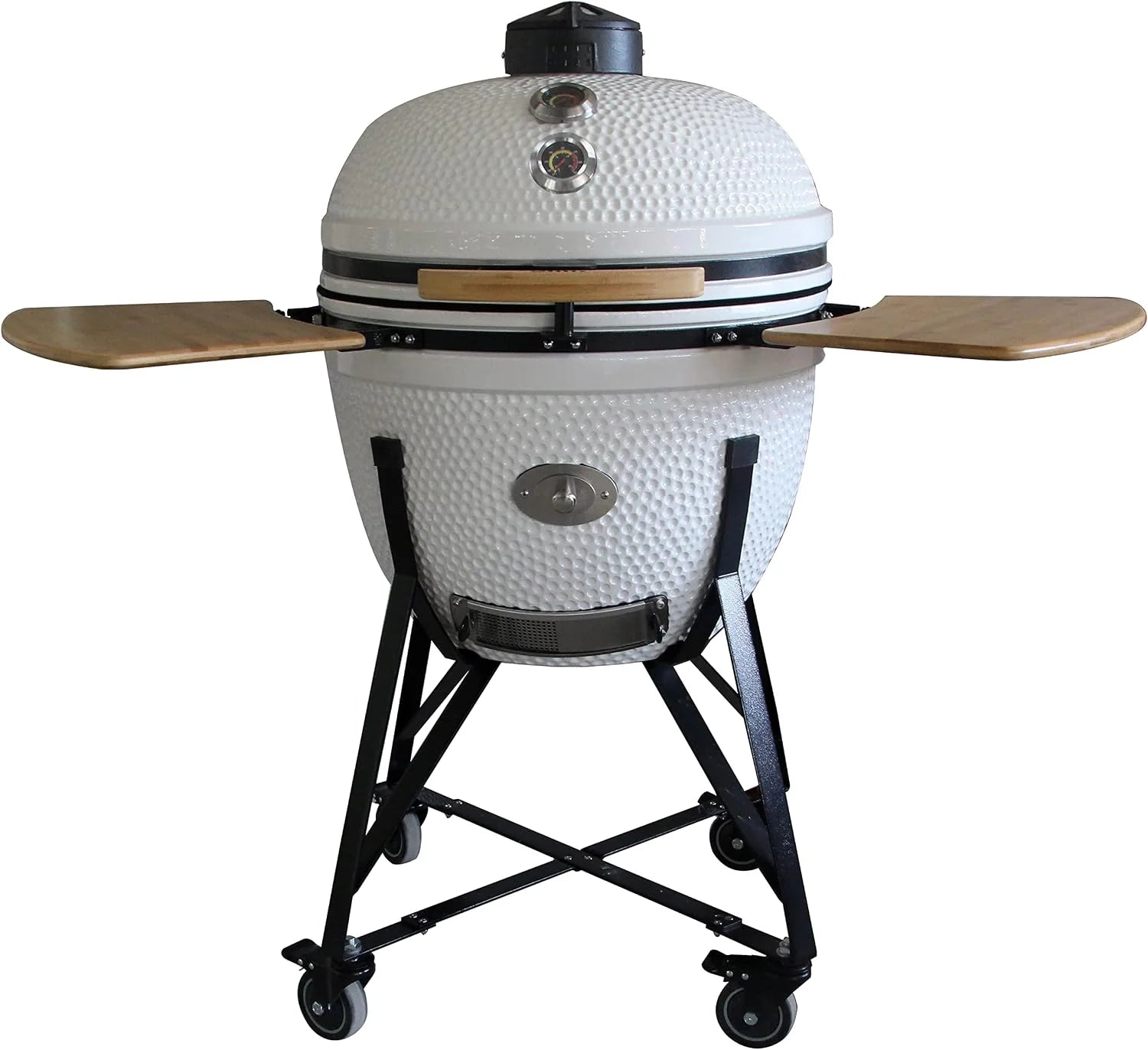 YNNI KAMADO TQ0C21WH Grote 21" Grill, Wit met Chipfeeder, BBQ, Keramisch, Ei, Roker, TQ0C21WH