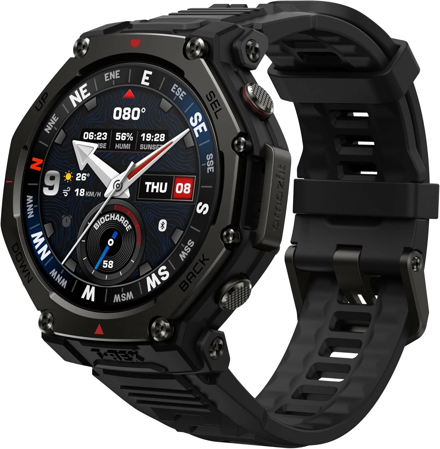 Amazfit T-Rex 3 Pro Outdoor Smartwatch 48mm, Saffier AMOLED-display, Ti-bezel, GPS, Offline-kaarten, 25 dagen batterij, Ingebouwde zaklamp, 10 ATM waterbestendig, 180+ sportmodi, voor Android  iPhone